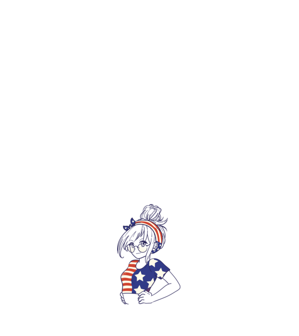 fată Americană Anime model negru pe tricou
