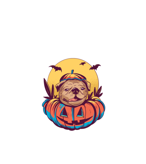 Mops Halloween model negru pe tricou