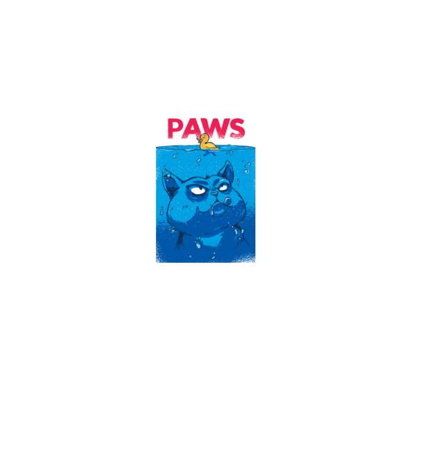 Paws Pisică la atac model negru pe tricou