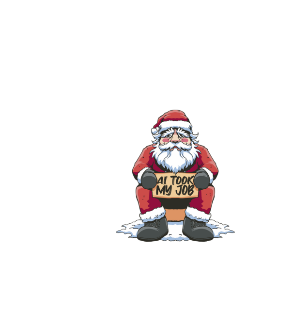 AI took my job Santa model negru pe tricou