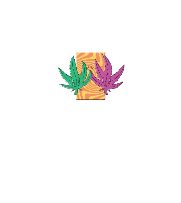 Frunze marijuana salut model albastru închis pe tricou