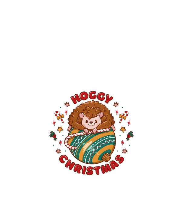Hoggy Christmas Crăciun cu Arici model alb pe tricou