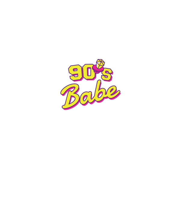 Retro 90s Babe model albastru jeanși pe tricou