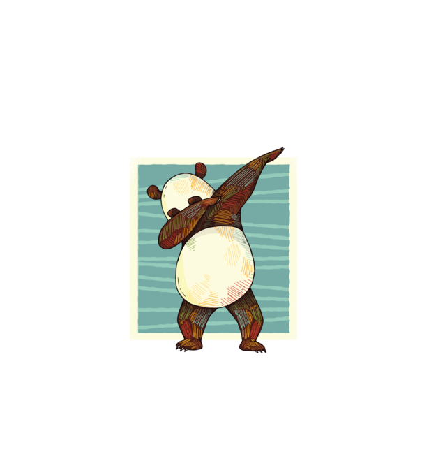 Panda DAB dans model albastru închis pe tricou