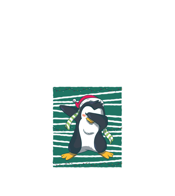 Pinguin DAB Crăciun model alb pe tricou