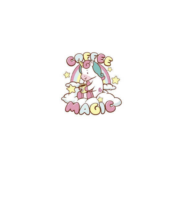 Cafea Magică Unicorn model negru pe tricou