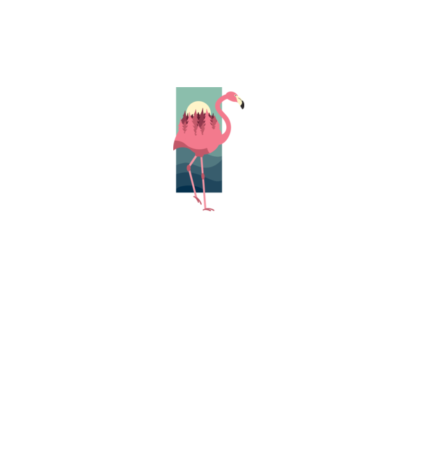 Flamingo Design model alb pe tricou