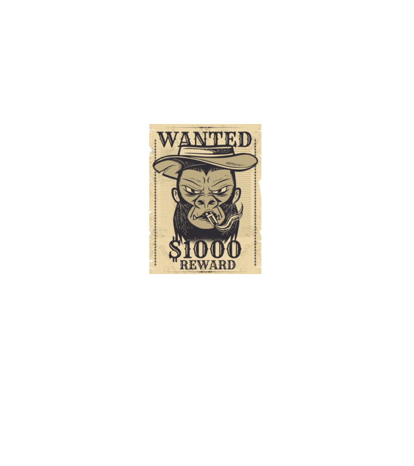 Maimuță cowboy model negru pe tricou
