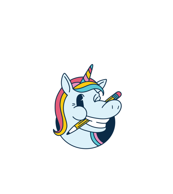 Elev Unicorn drăguț model alb pe tricou