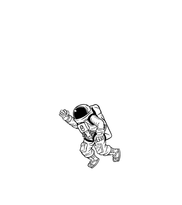 Astronaut model negru pe tricou
