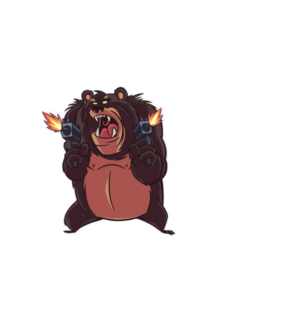 Pew Pew Pew Madafakas Urs model negru pe tricou