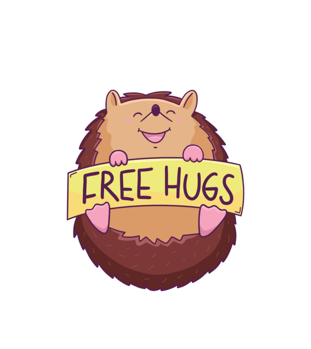 Free Hugs Arici model alb pe tricou