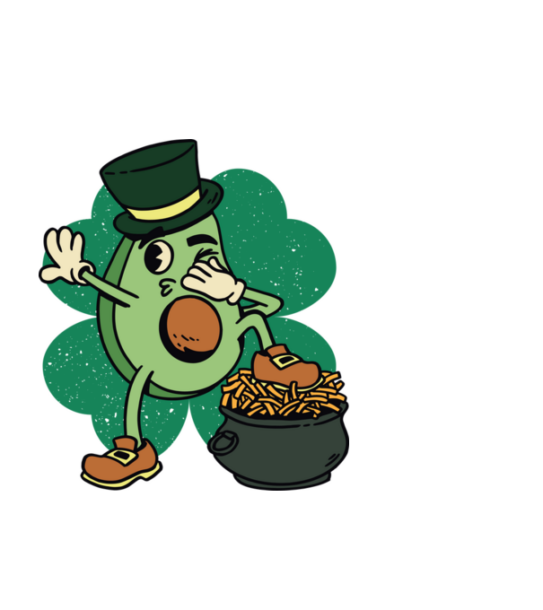 Avocado St. Patrick DAB model negru pe tricou