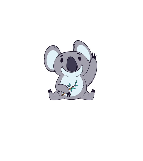 Koala drăguț model alb pe tricou