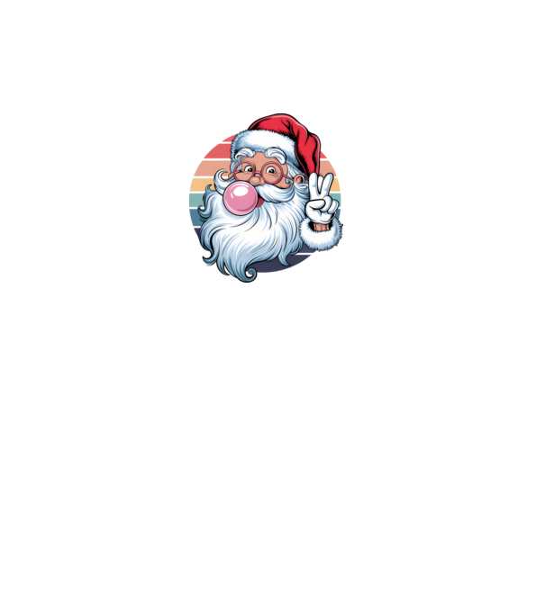 Bubble gum santa model negru pe tricou