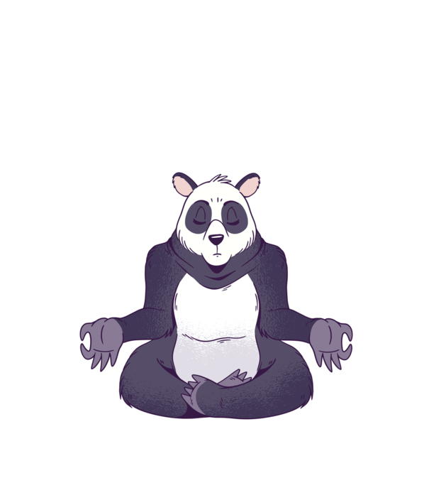 Panda Meditație model turcoaz pe tricou