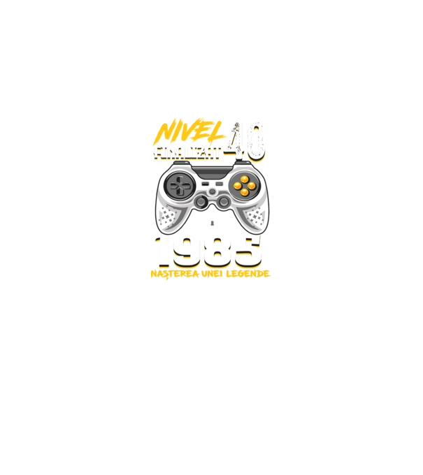 Nivel Finalizat 40 1985 model negru pe tricou
