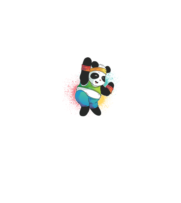 Panda drăguț Zumba model negru pe tricou