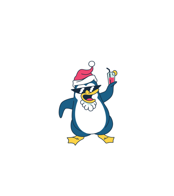 Pinguin de Crăciun model turcoaz pe tricou