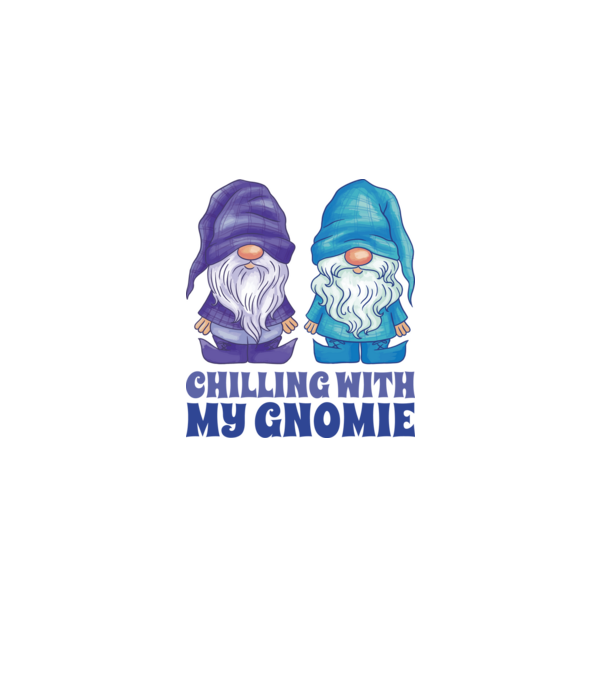 Chilling with my Gnomie model alb pe tricou