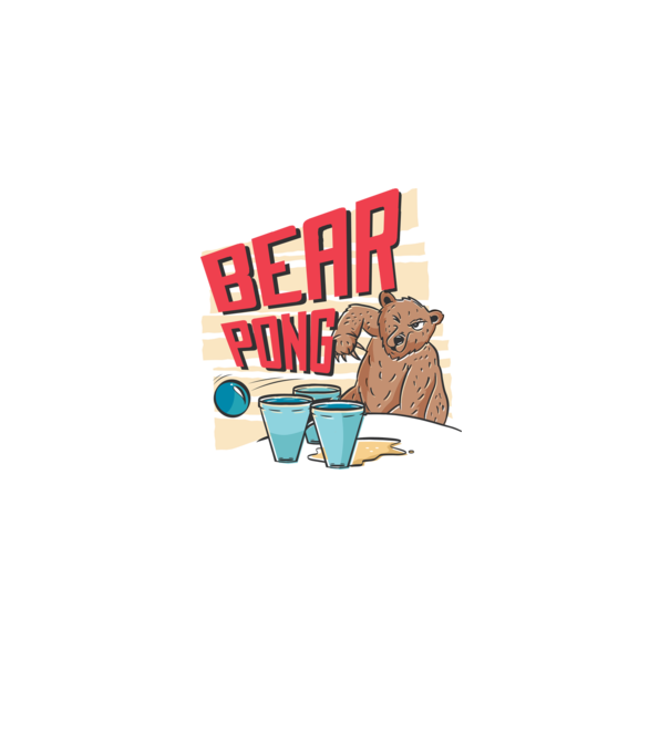 Bear Pong model negru pe tricou