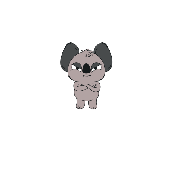 Koala Supărat model albastru regal pe tricou