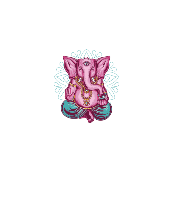 Elefant făcând meditație Dharma model negru pe tricou