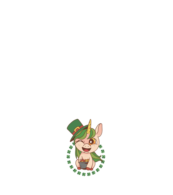 St Patrick Unicorn model negru pe tricou