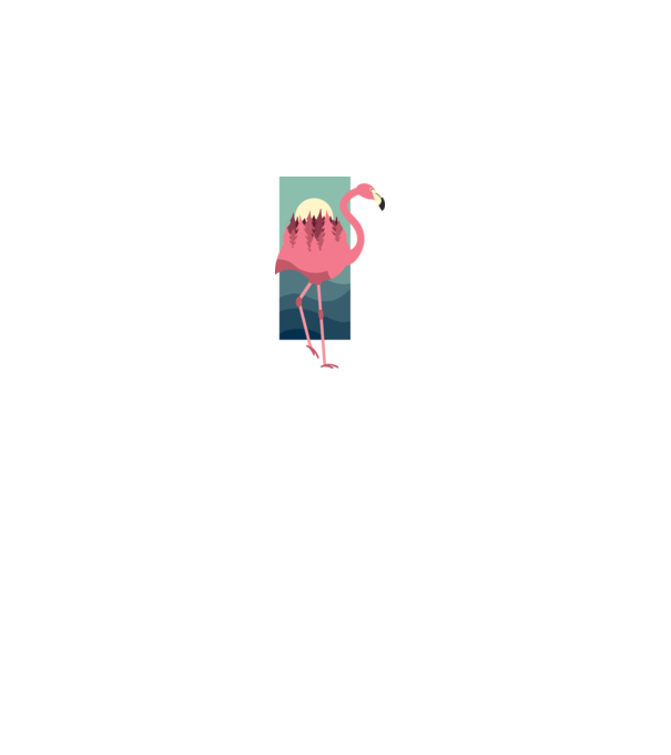 Flamingo Design model roz pe tricou
