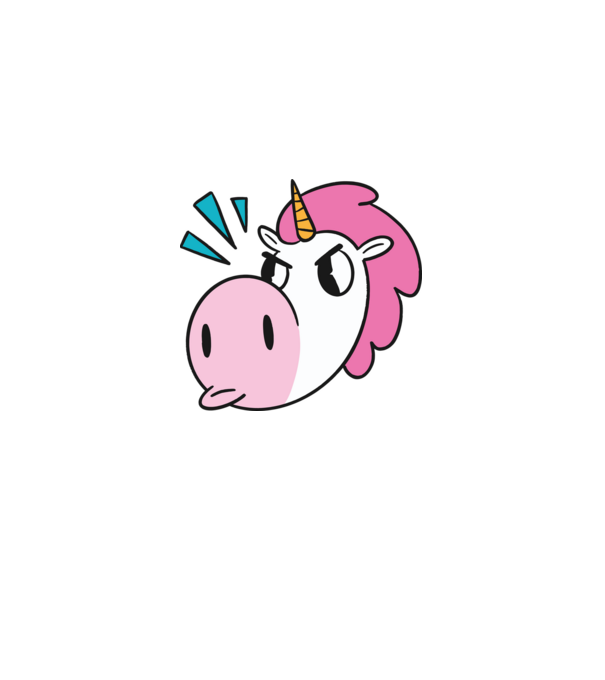 Unicorn supărat model nisipiu pe tricou
