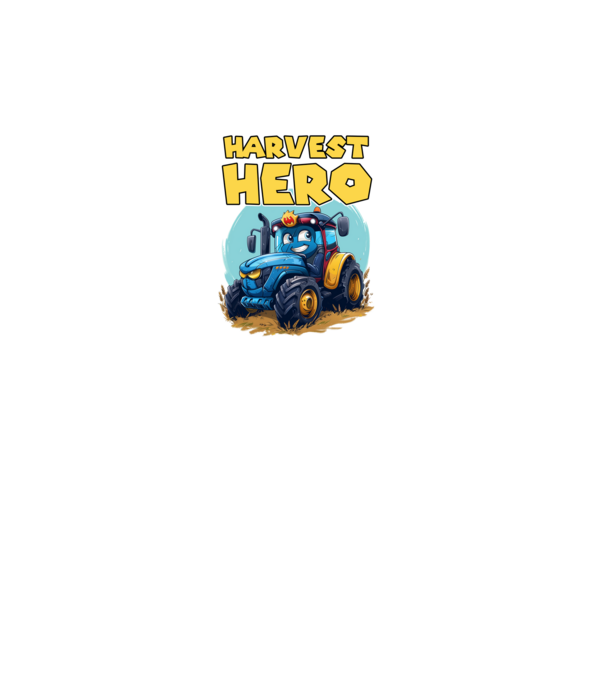 Harvest Hero Tractor model negru pe tricou