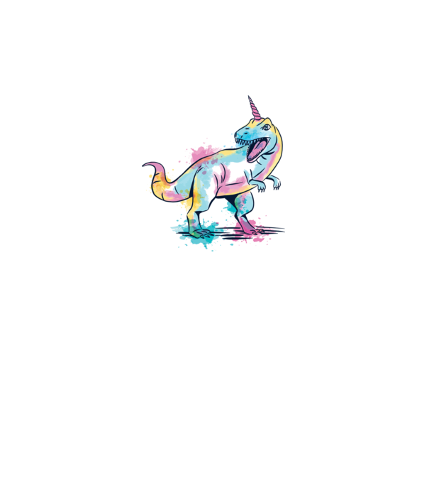 Unicornsaurus - Dinozaur Unicorn model alb pe tricou