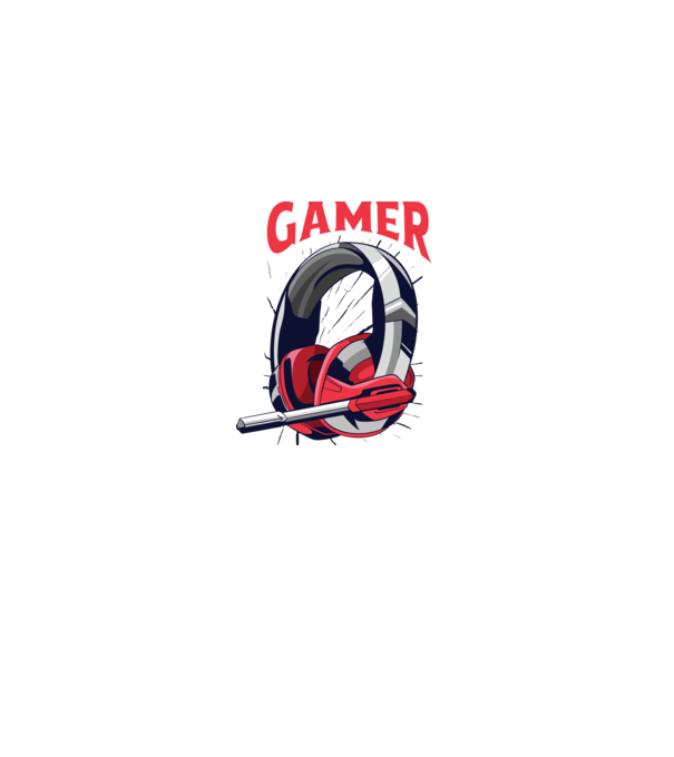 Căști Gamer model alb pe tricou