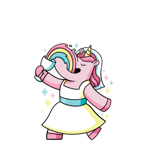 Unicorn Mireasă model alb pe tricou