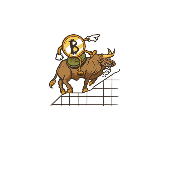 Taur Bitcoin model gri pe tricou