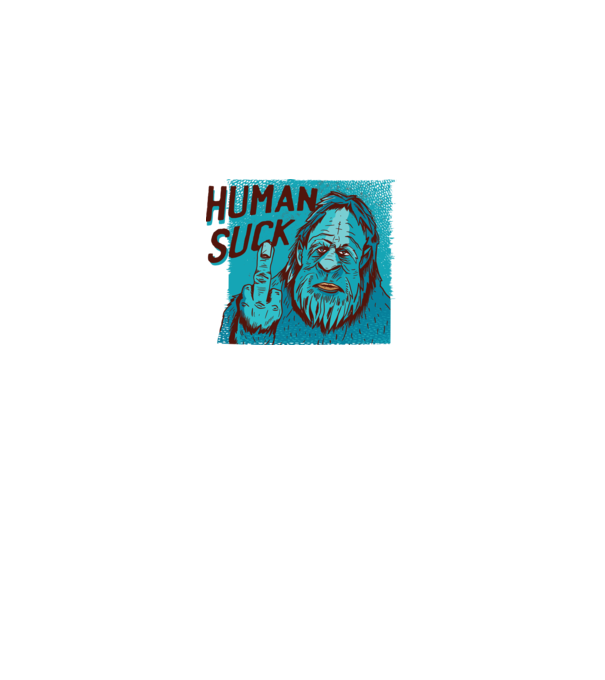 Human Suck - Yeti spune tricou amuzant antisocial model gri pe tricou
