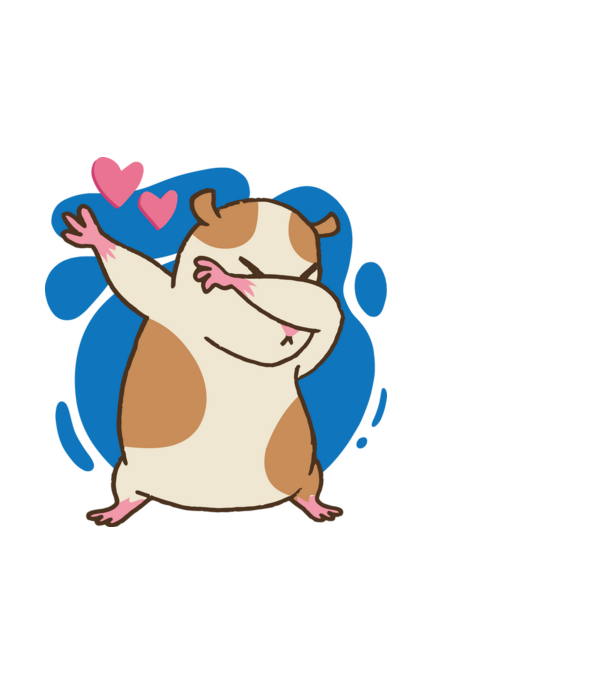 Hamster DAB model alb pe tricou