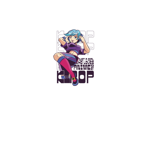 Doar o fată căreia îi place Anime și K-Pop model alb pe tricou