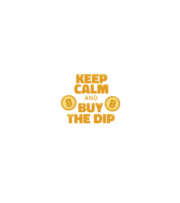 Keep calm and buy the dip Bitcoin model negru pe tricou