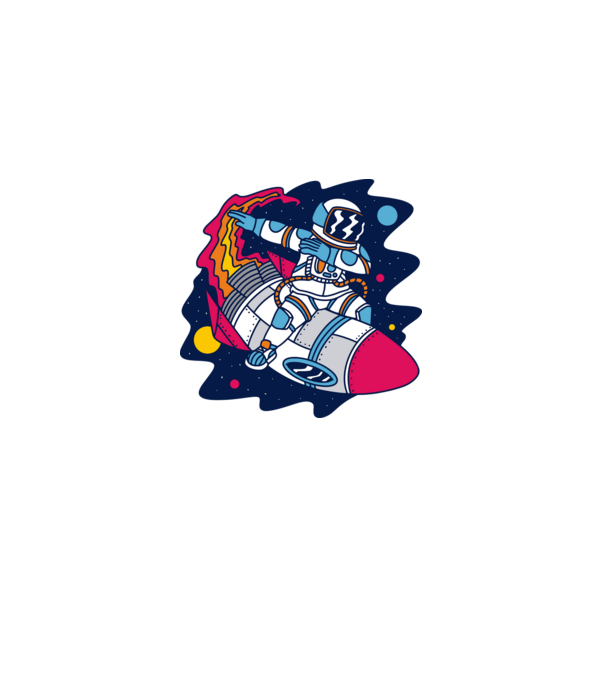 Astronaut DAB model albastru deschis pe tricou