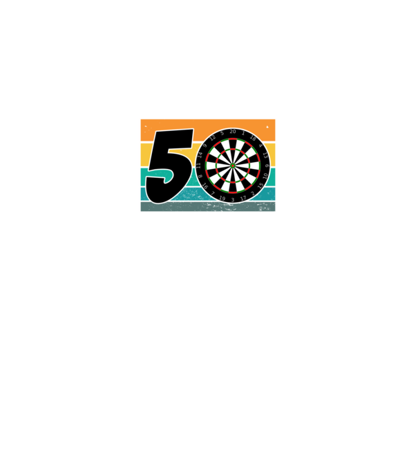 'I''m not 50 I''m bullseye darts birthday' model negru pe tricou