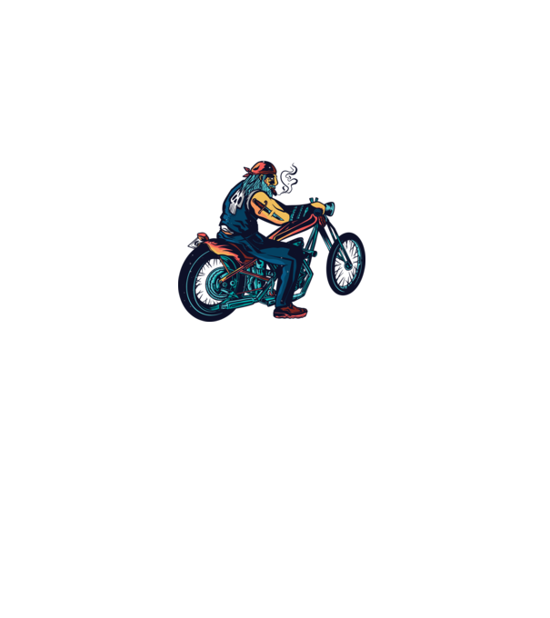 Motociclist Chopper model alb pe tricou