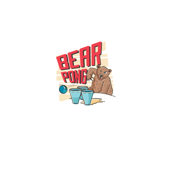 Bear Pong model negru pe tricou
