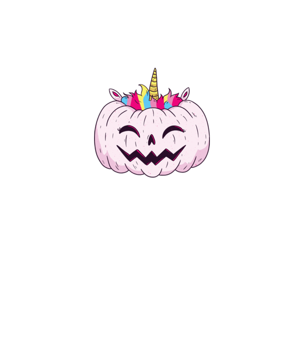 Unicorn Dovleac Halloween model albastru închis pe tricou