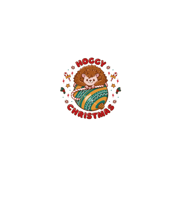 Hoggy Christmas Crăciun cu Arici model alb pe tricou
