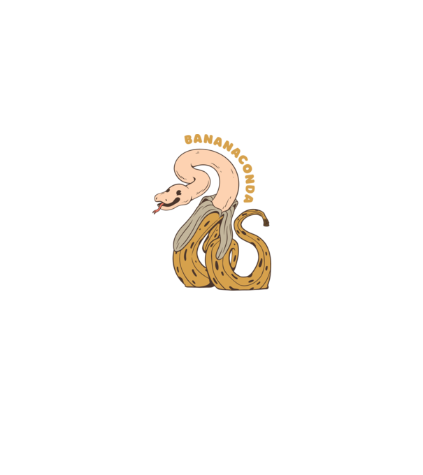 Bananaconda model alb pe tricou
