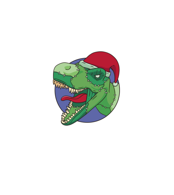 T-rex Santa model alb pe tricou