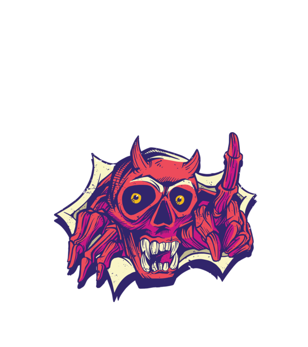 Craniu de Demon model negru pe tricou