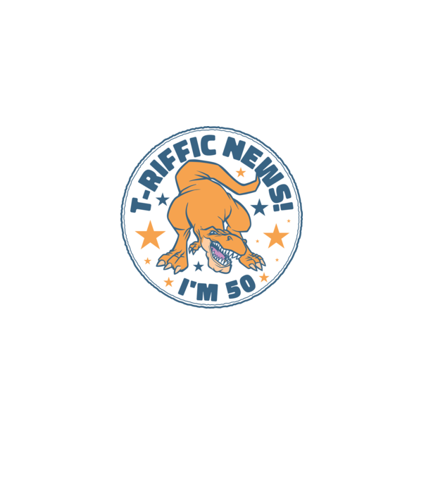 'T-rex Terrific news i''m 50' model albastru deschis pe tricou