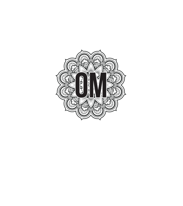 OM Mandala model alb pe tricou